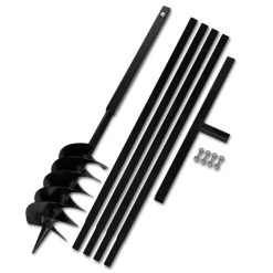 VIDAXL Tarière De Sol Avec Manche 150 Mm Et Tube D'extension 5 M Acier