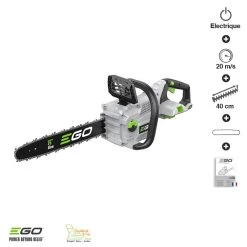 Tronconneuse Electrique à Batterie Guide Oregon 40 Cm Vitesse 20m-s Ego Cs1610e
