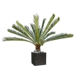 Palmier Cycas Artificiel En Pot H 200 Cm Vert - Choisissez Votre Hauteur: H 200