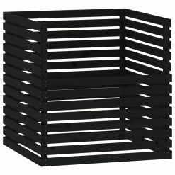 VIDAXL Composteur Noir 100x100x102 Cm Bois Massif De Pin