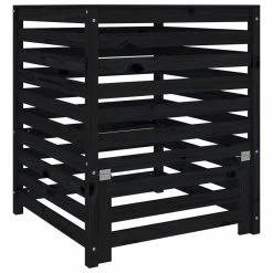 VIDAXL Composteur Noir 82,5x82,5x99,5 Cm Bois Massif De Pin