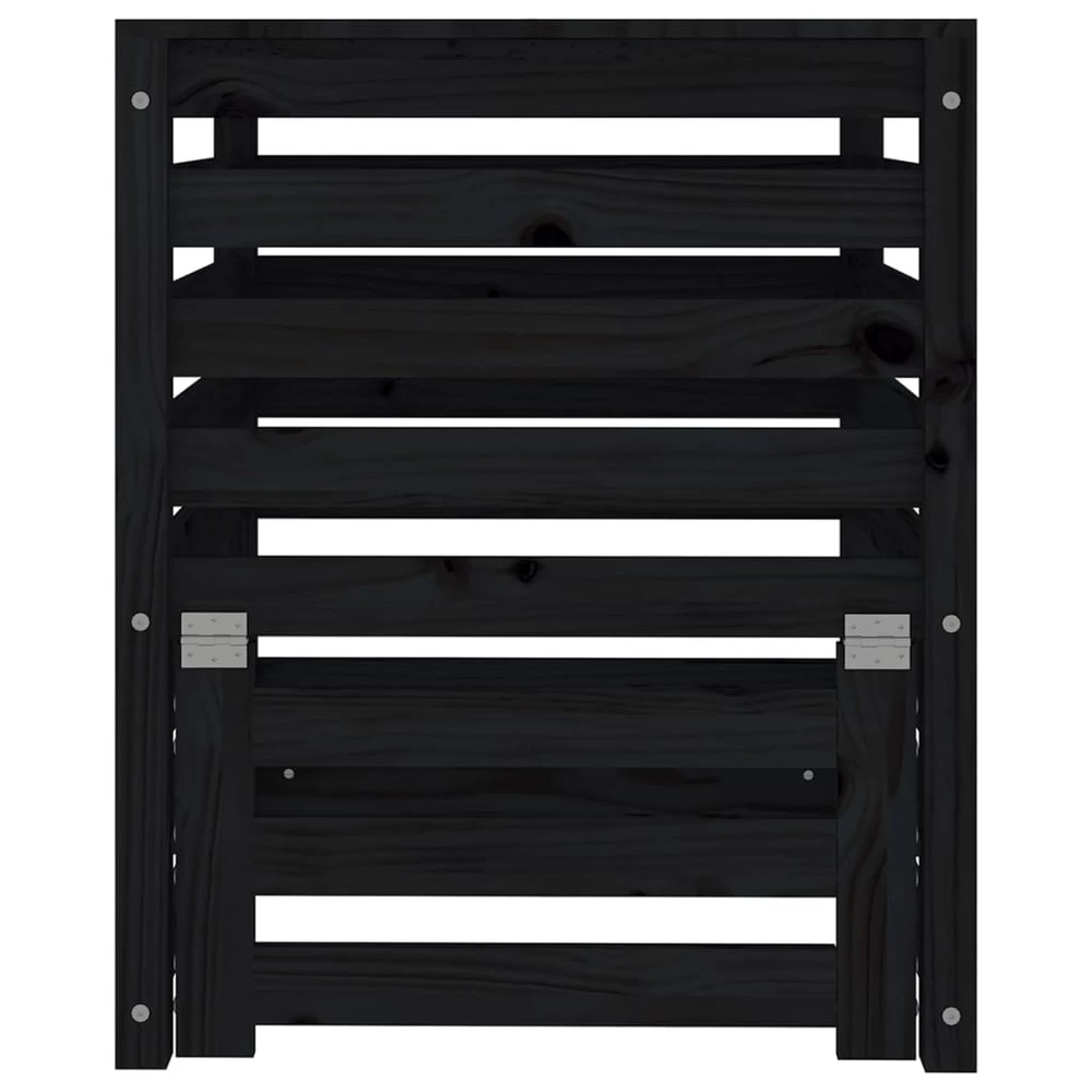 VIDAXL Composteur Noir 63,5x63,5x77,5 Cm Bois Massif De Pin â Image 5