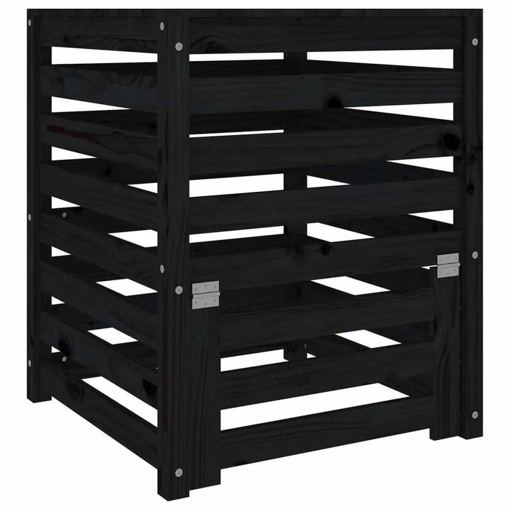 VIDAXL Composteur Noir 63,5x63,5x77,5 Cm Bois Massif De Pin â Image 2